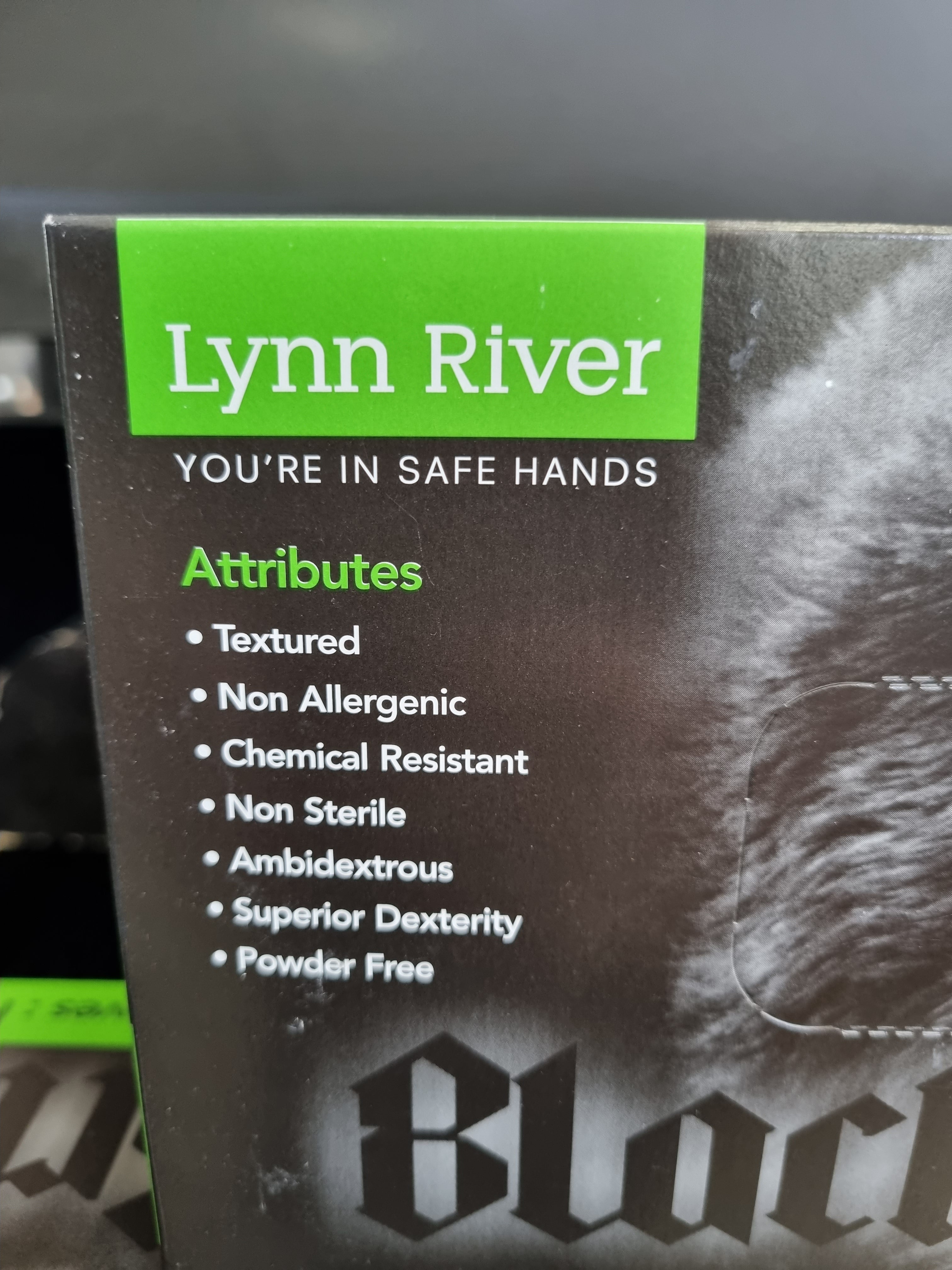 Lynn River - Black Grizzly Nitrile Gloves 100pk