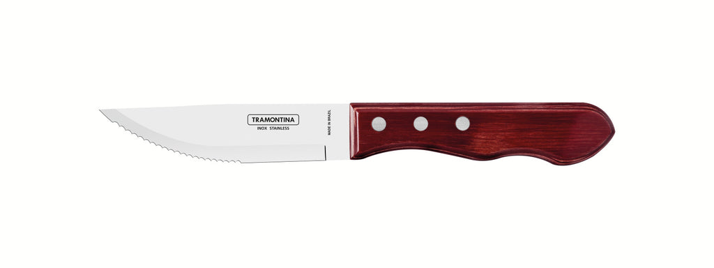 Tramontina Churrasco Steak Knife Jumbo Point Brown 4 Piece Set 12cm