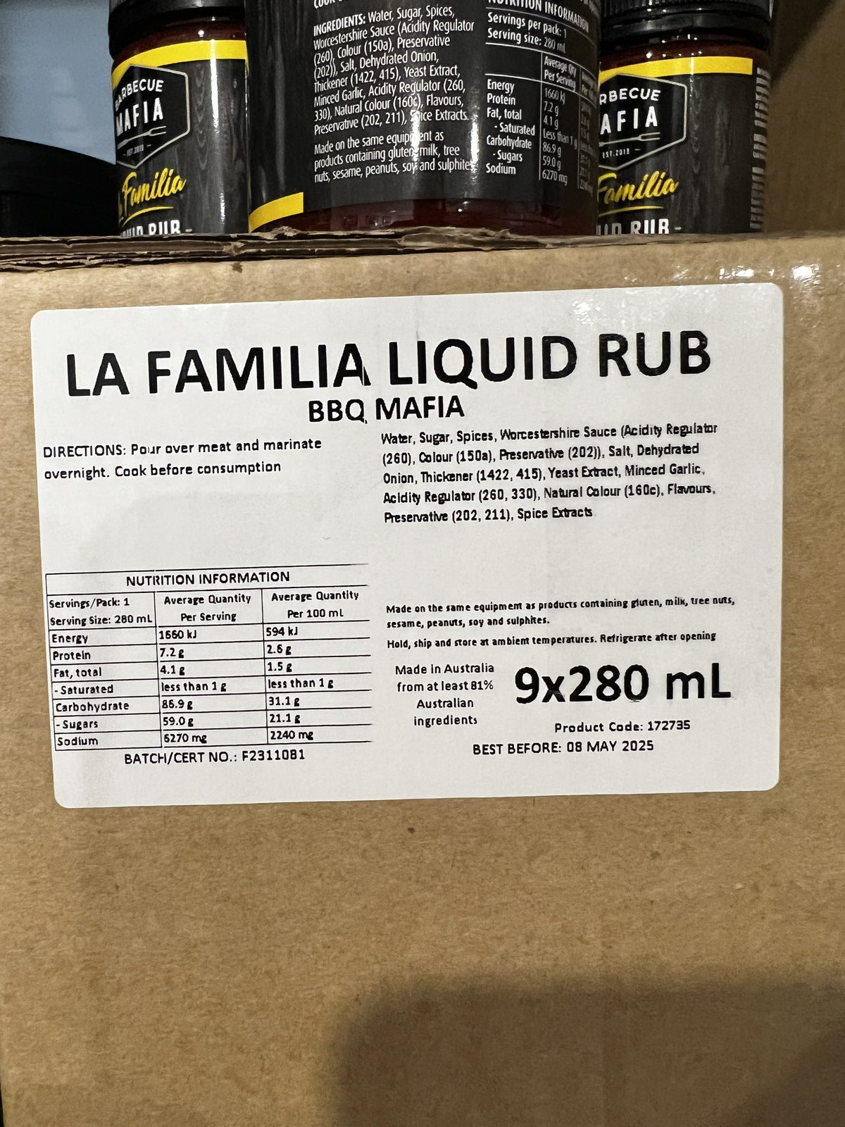 La Familia - Liquid Rub - 280ml A SAVOURY SENSATION