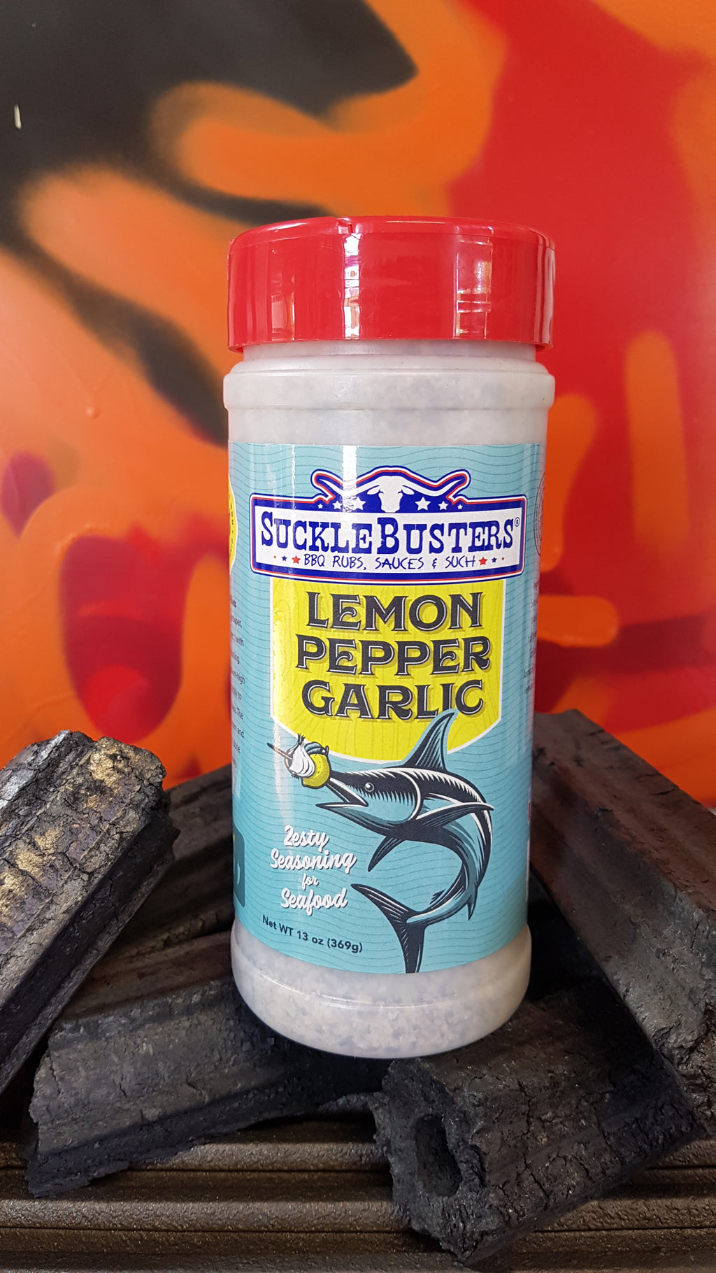 Lemon Pepper Garlic Zesty Seasoning For Seafood 369g by Sucklebusters