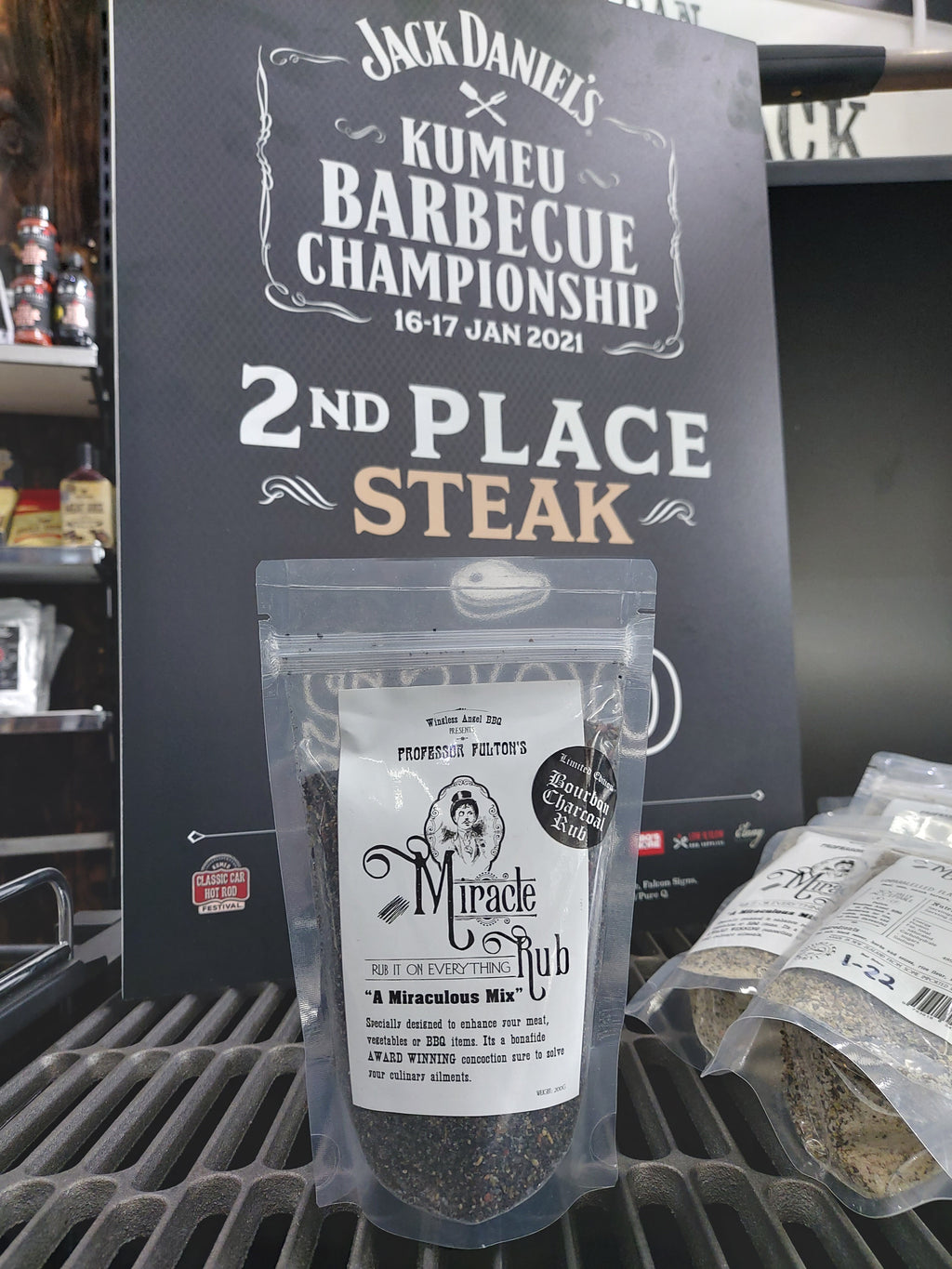 Limited Edition Bourbon Charcoal Miracle Rub 200g by Wingless Angel Bbq