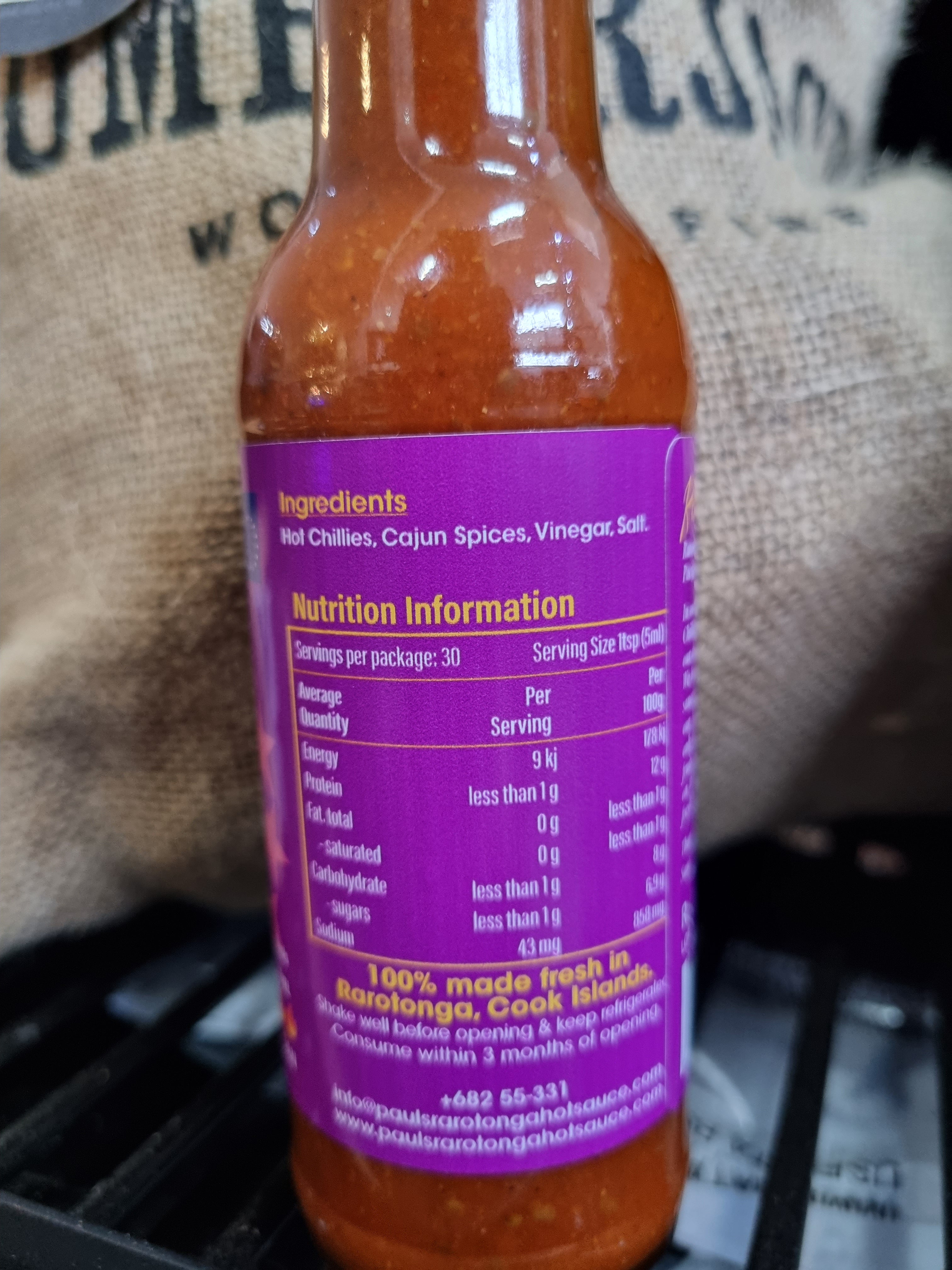 Paul's Rarotonga Hot Sauce "Magma" 150ml