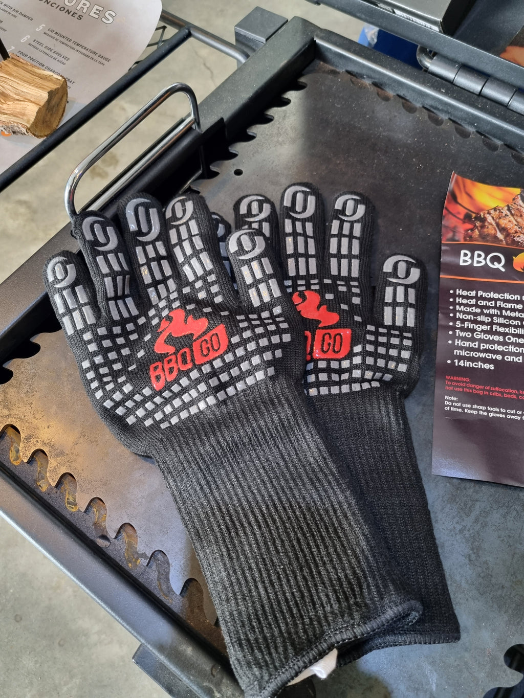 INKBIRD BBQ Gloves Heat Resistant Grill Gloves, 800 ℃/1472℉ Extreme Heat Resistant Oven Gloves