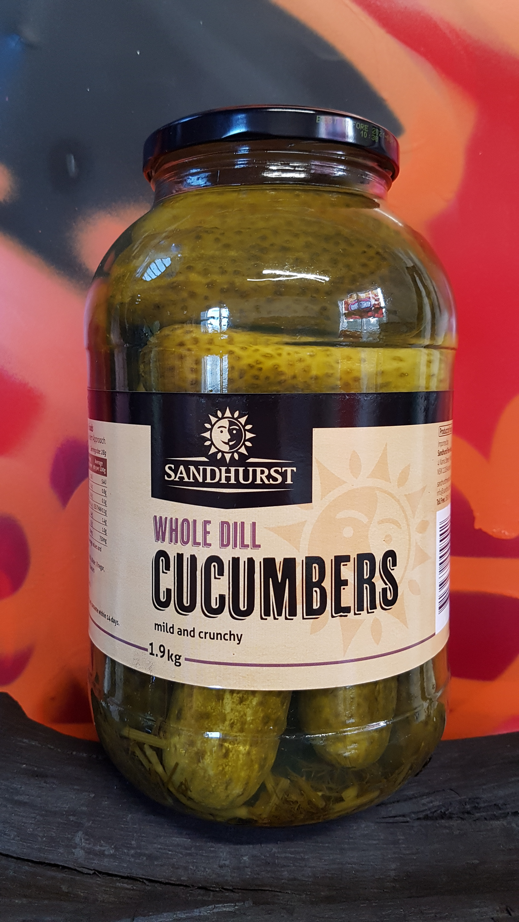 Whole Dill Pickled Cucumber, no sugar added 1.9kg